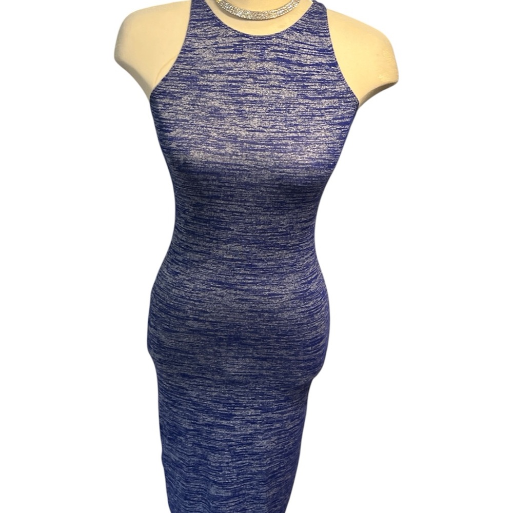 WILFRED FREE Blue Space-Dye Midi Bodycon Dress Sz Med